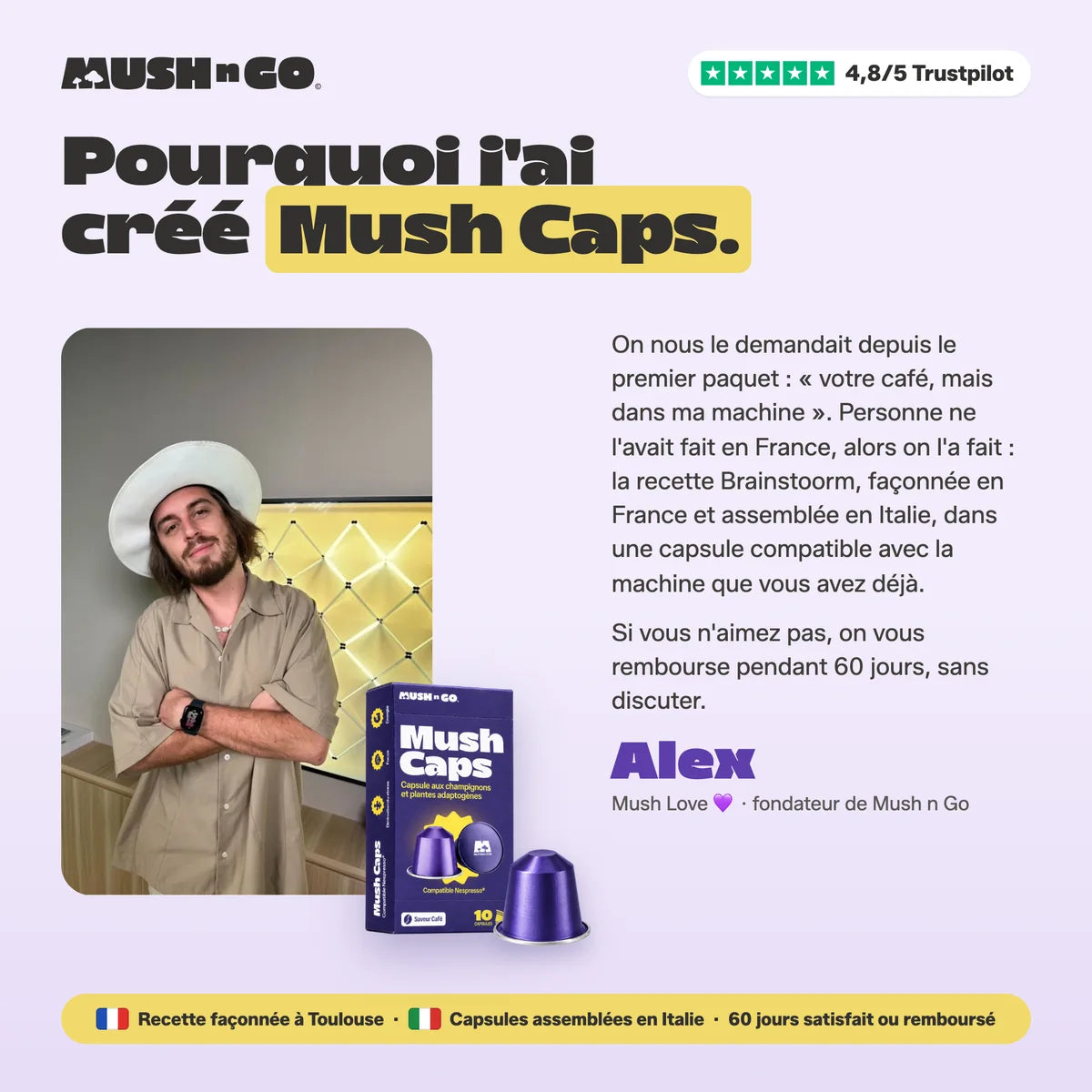 Why I created Mush Caps, a word from Alex, founder of Mush n Go