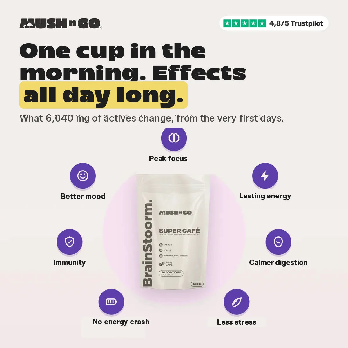 One cup in the morning, effects all day long