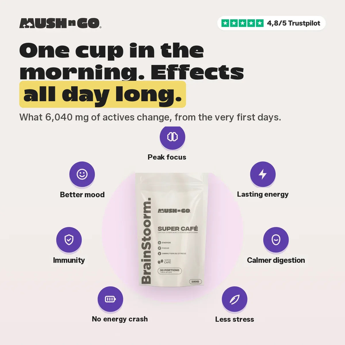 One cup in the morning, effects all day long