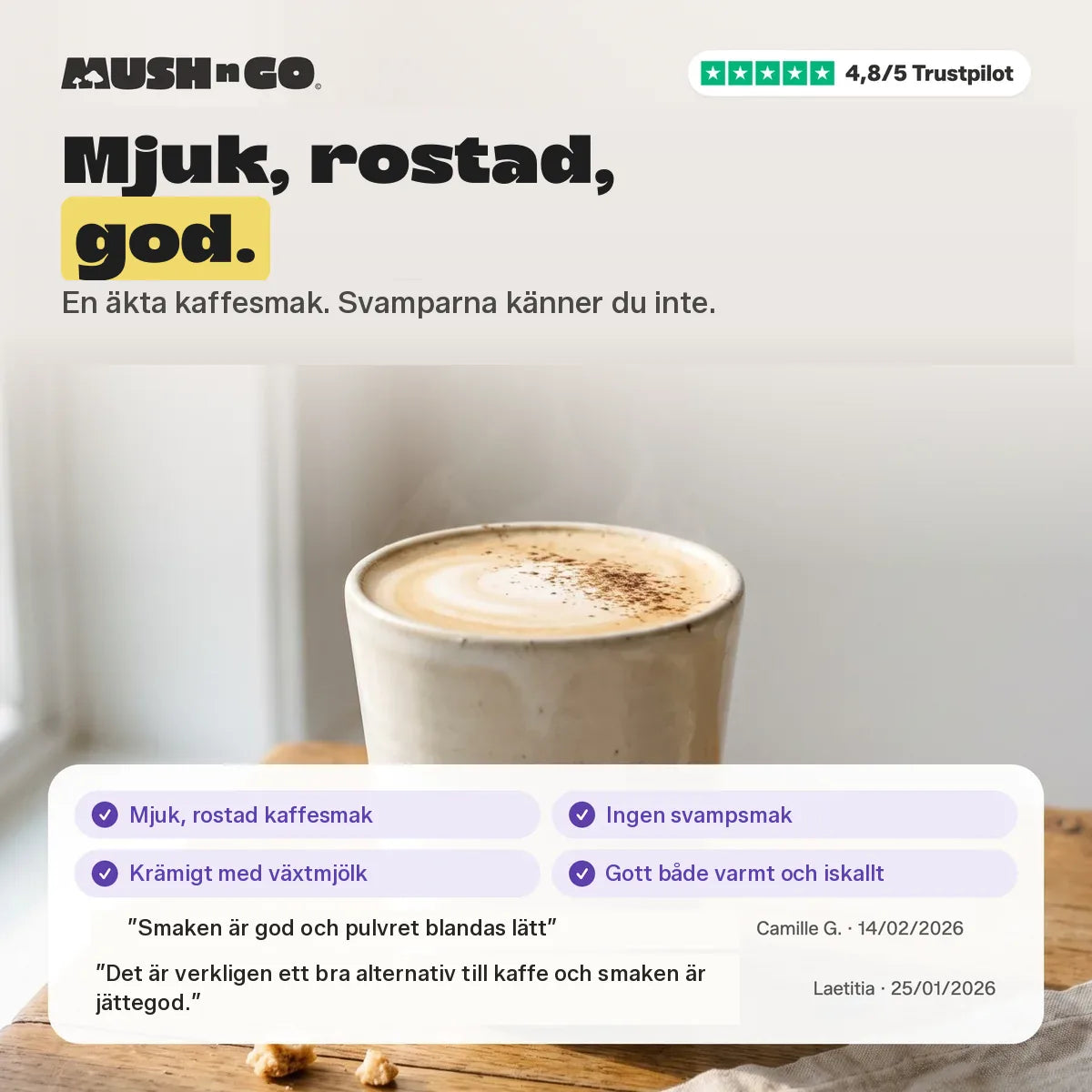 Mjuk, rostad, god: smaken