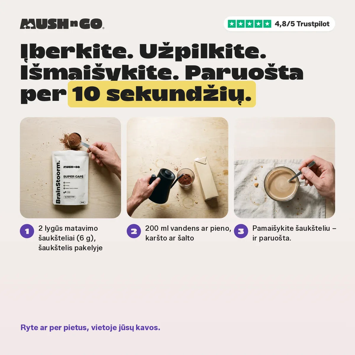 Paruošimas per 10 sekundžių