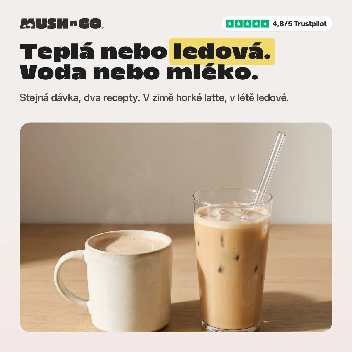 Teplá nebo ledová, s vodou nebo mlékem