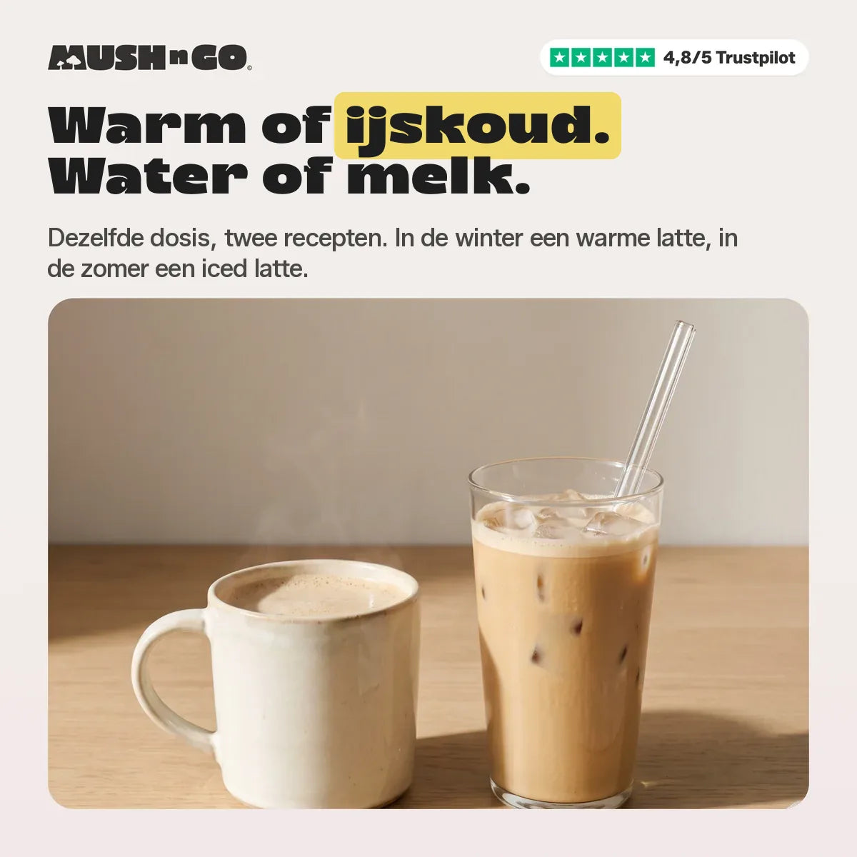 Warm of ijskoud, met water of melk