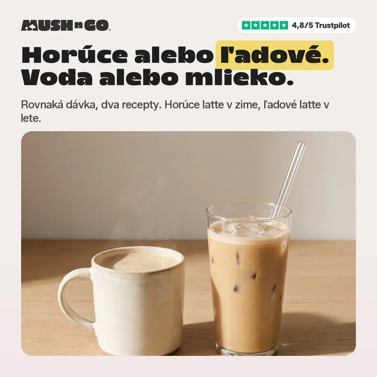 Horúca alebo ľadová, s vodou alebo mliekom