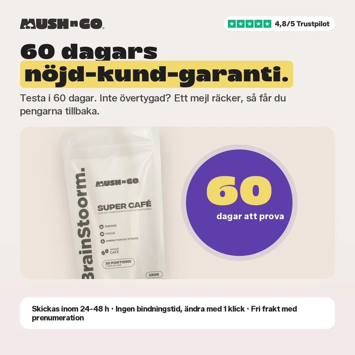 60 dagars nöjd-kund-garanti