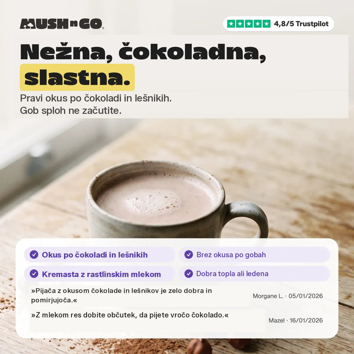 Mehak, čokoladen, slasten: okus
