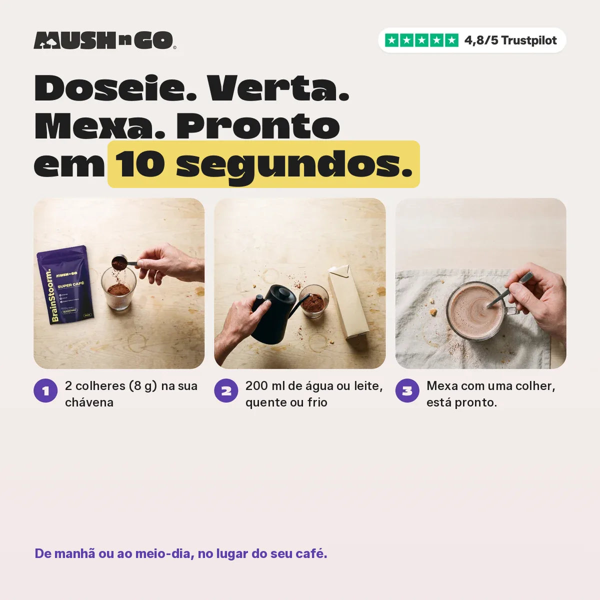 Preparação em 10 segundos