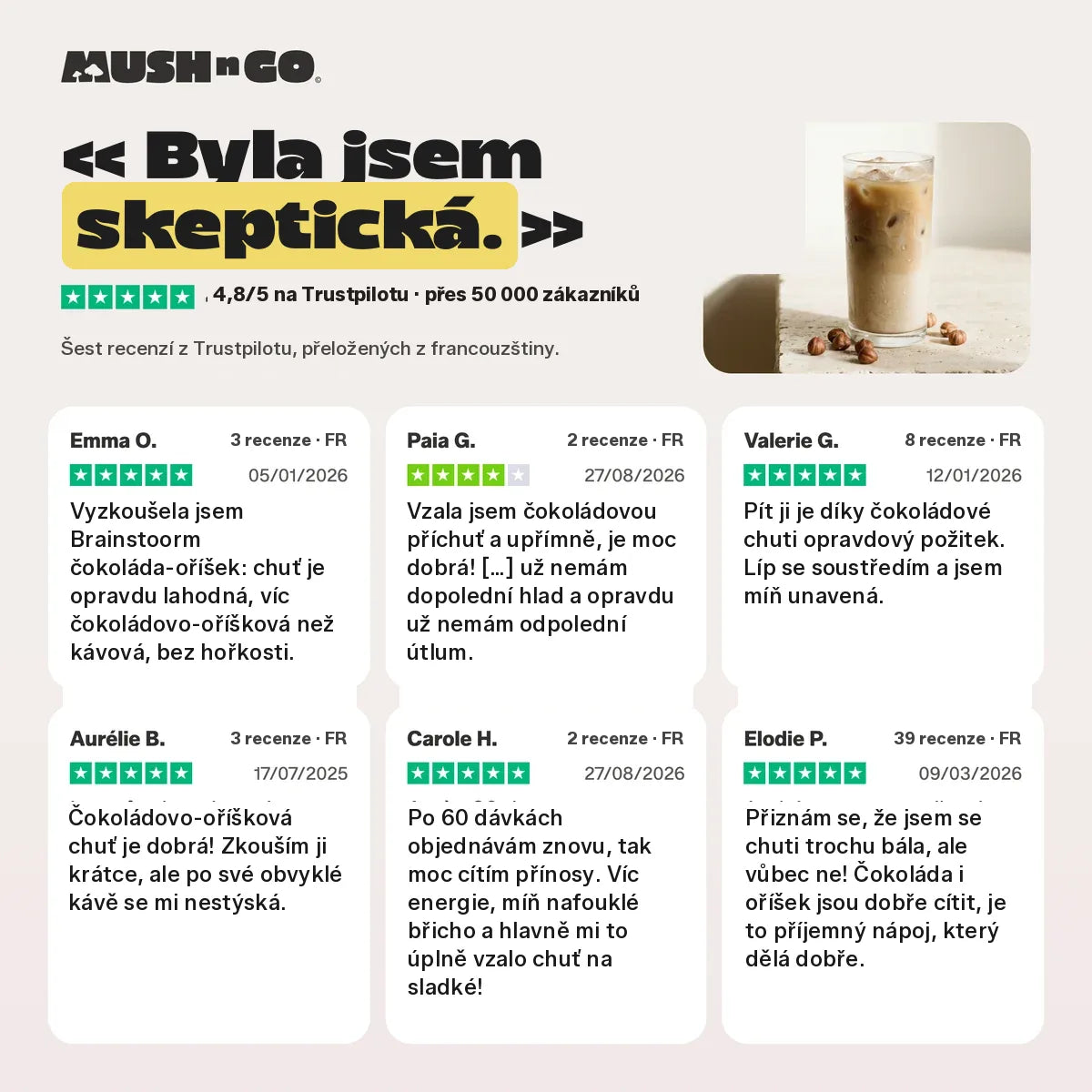 Šest recenzí z Trustpilotu, přeložených z francouzštiny