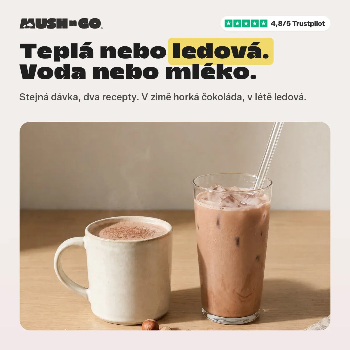 Teplá nebo ledová, s vodou nebo mlékem