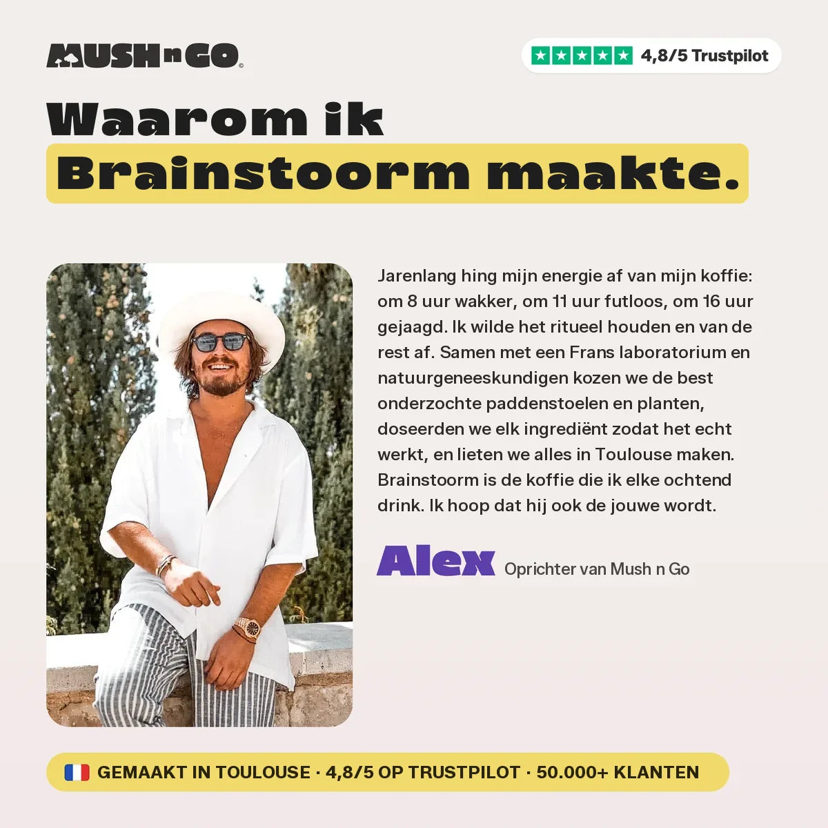 Waarom Alex Brainstoorm heeft bedacht