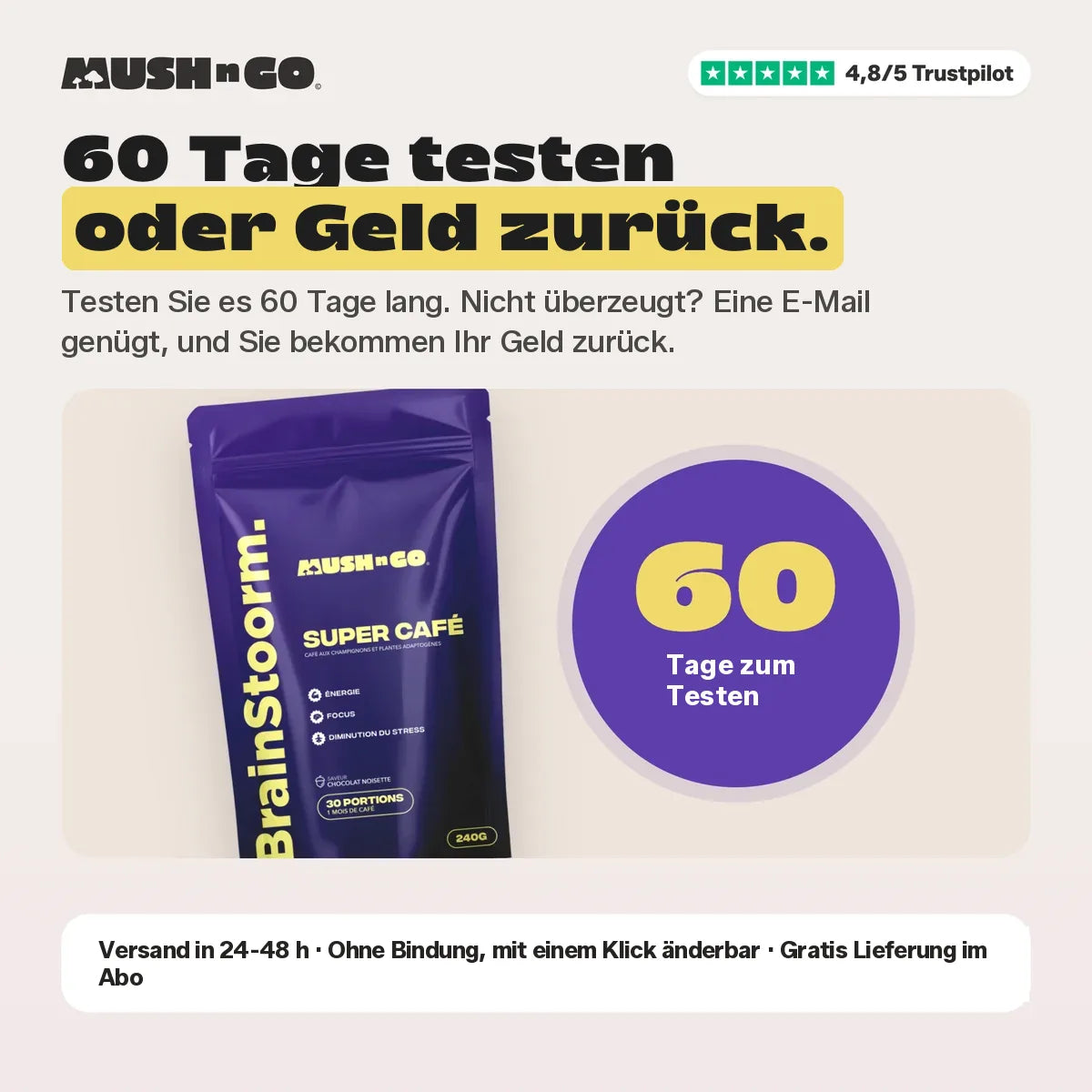 60 Tage Geld-zurück-Garantie
