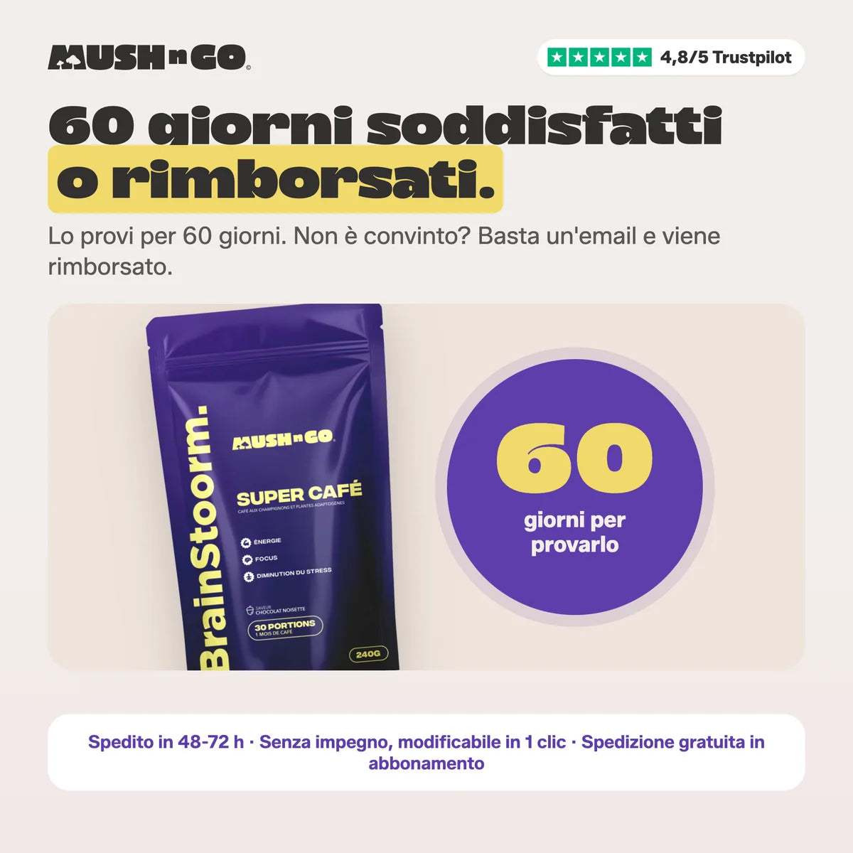60 giorni soddisfatti o rimborsati