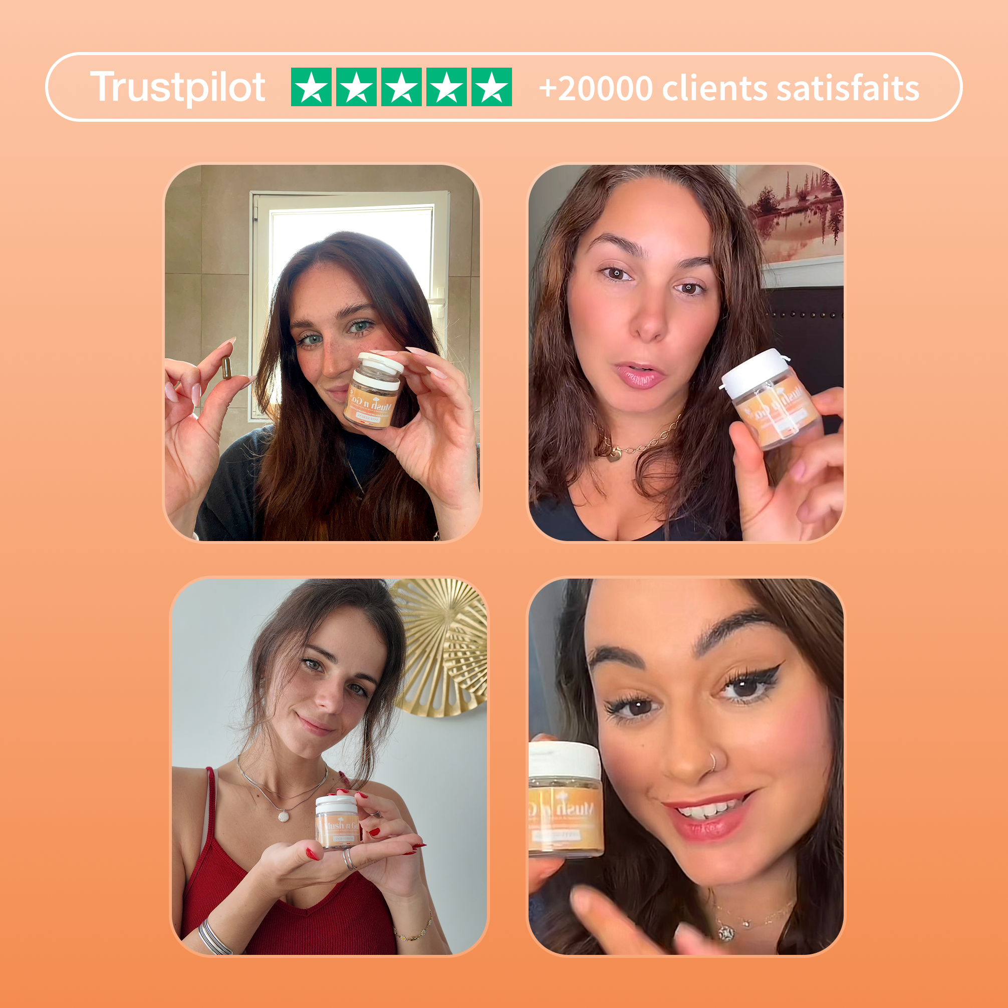 Avis clients Anti-Stress Mush n Go - Trustpilot 5 étoiles, plus de 20000 clients satisfaits