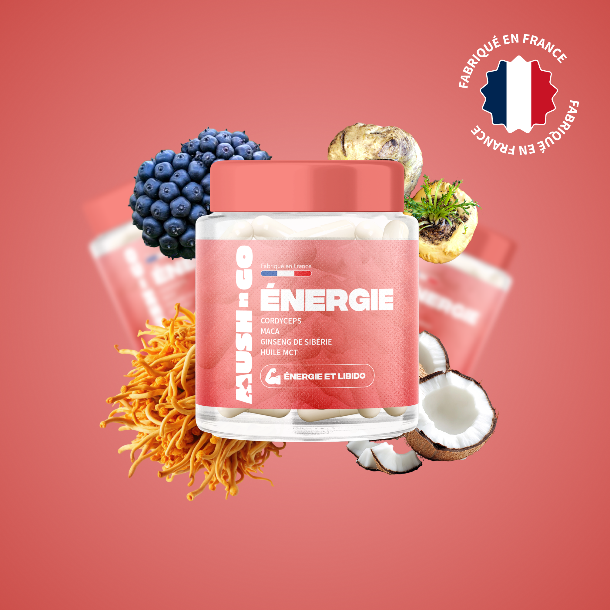 energie mush n go complement cordyceps maca ginseng vitalite