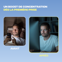 Avant et après Focus Mush n Go - Un boost de concentration dès la première prise