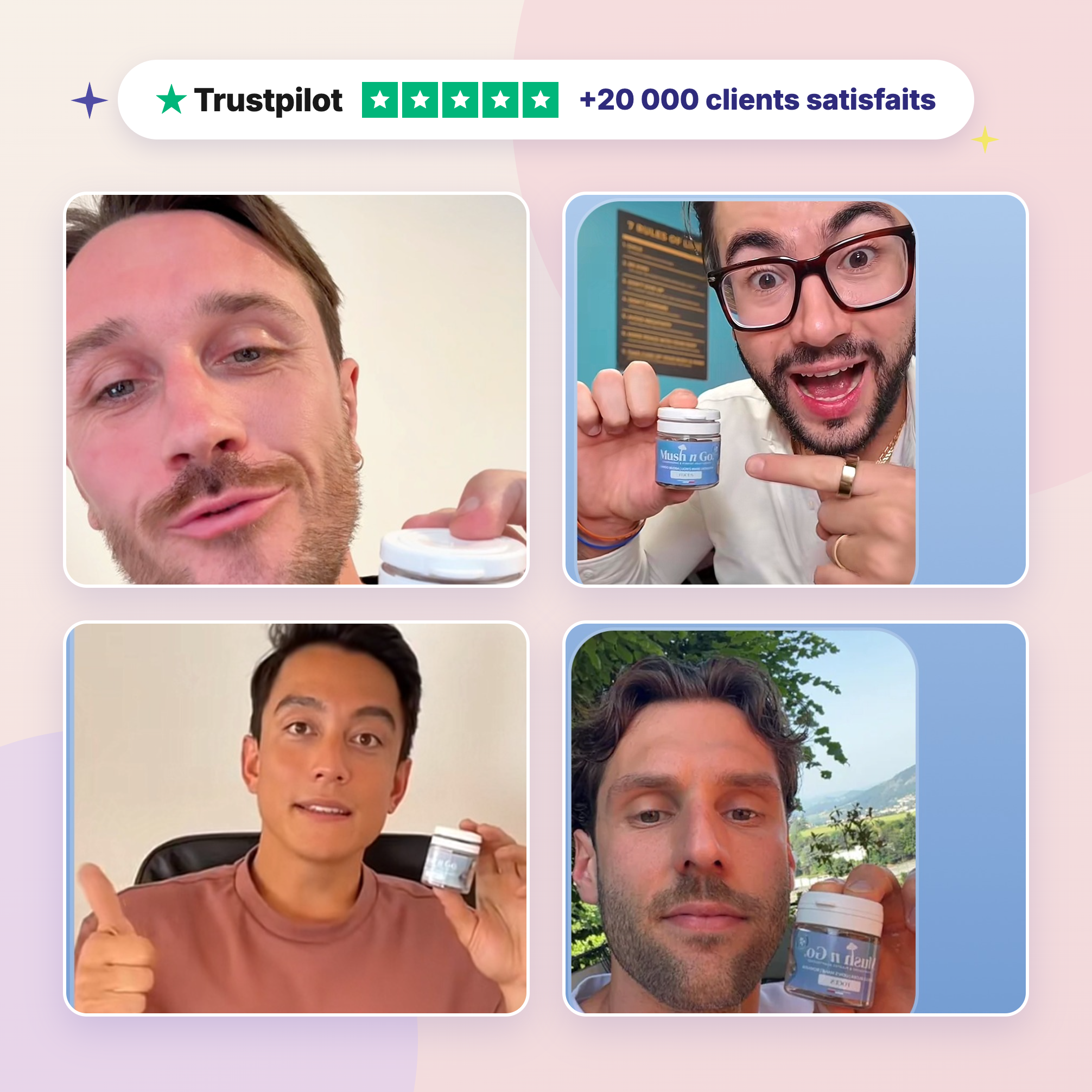 Avis clients Mush n Go Focus - Trustpilot 5 étoiles, plus de 20000 clients satisfaits