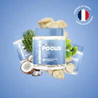 Focus Mush n Go - Complément alimentaire Lion's Mane, Ginkgo Biloba et Romarin pour concentration et clarté mentale, fabriqué en France