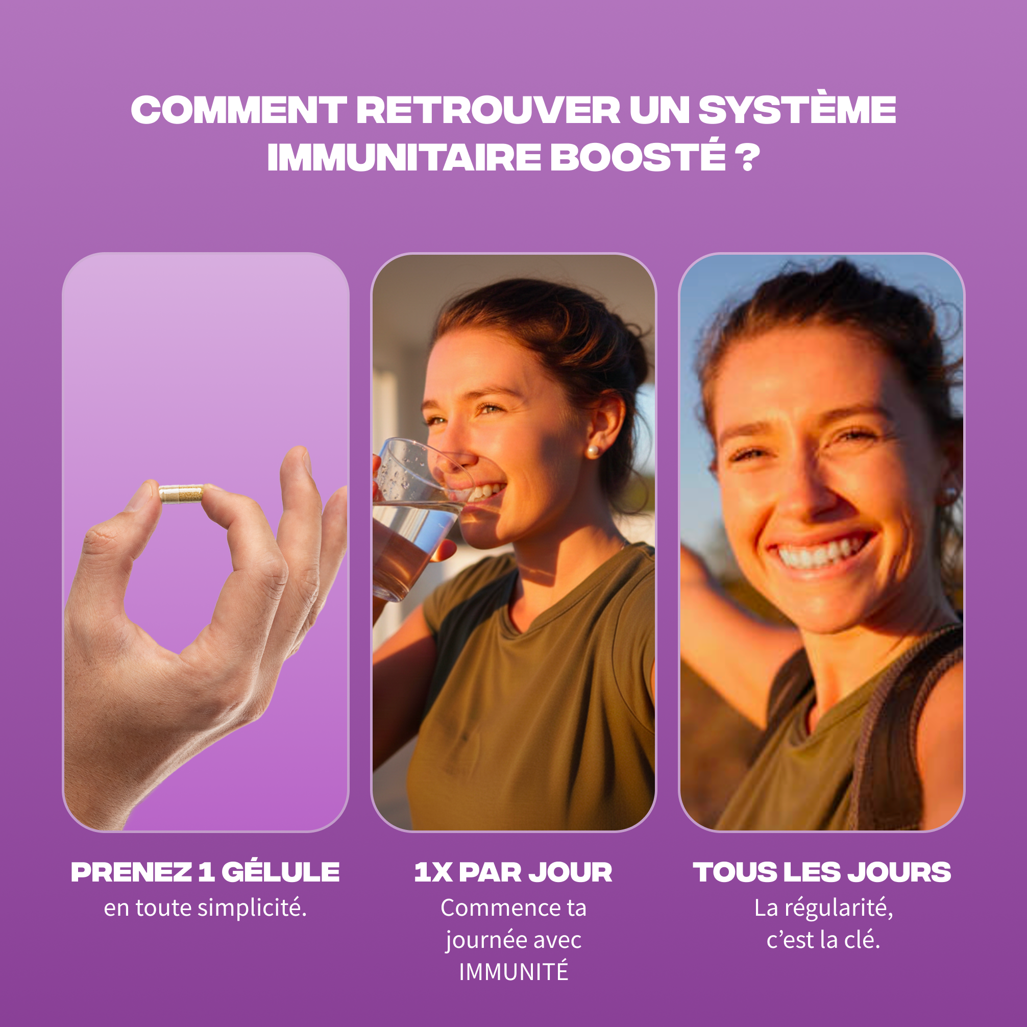 Posologie Immunité Mush n Go - Prenez 1 gélule par jour pour retrouver un système immunitaire boosté