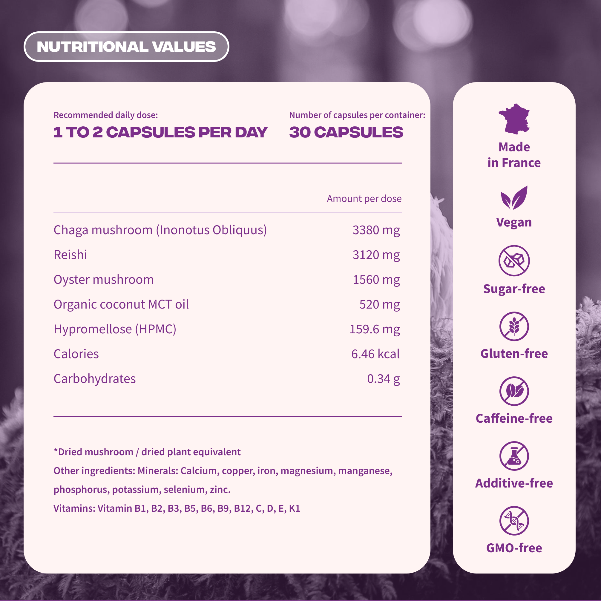 immunite valeurs nutritionnelles vegan sans gluten fabrique france