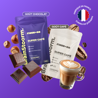 Brainstoorm Super Café goût Chocolat et goût Café avec chocolat noisettes et latte - Mush n Go