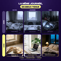 Avant et après le Pack Découverte Mush n Go - la même journée, du réveil au coucher