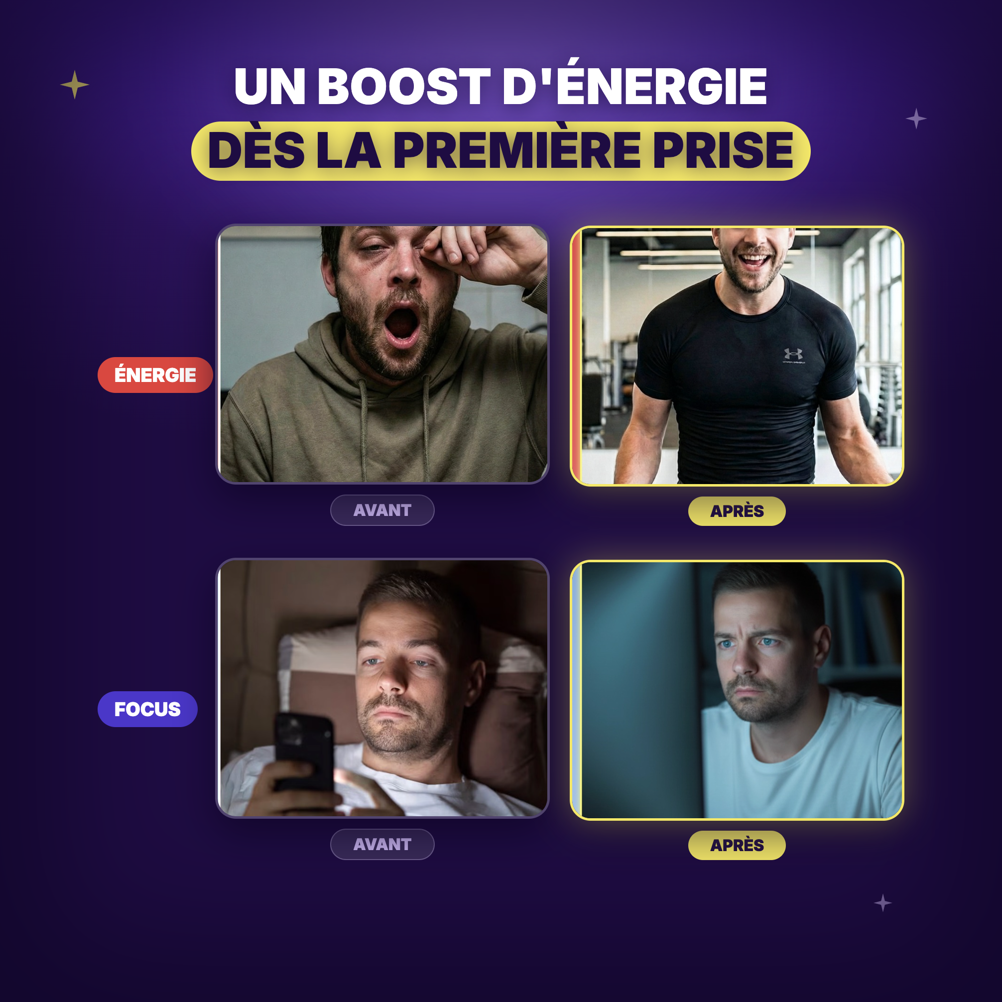 Avant et après le Pack Entrepreneur Mush n Go - Concentration et énergie dès la première prise