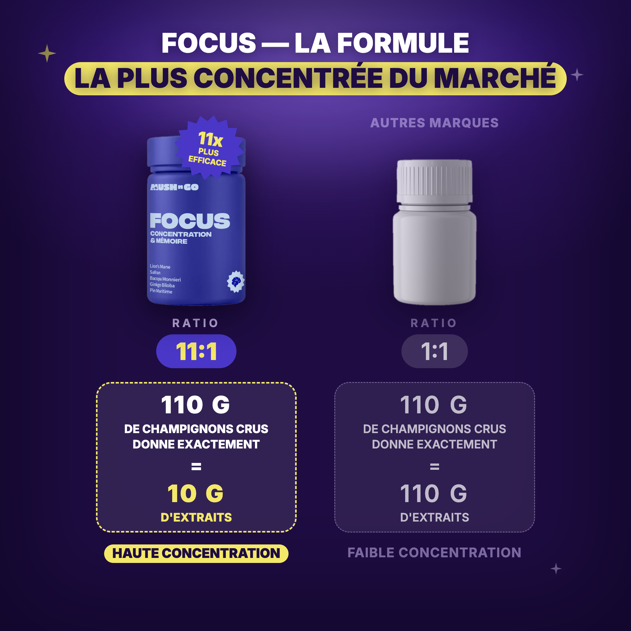 Formule Focus du Pack Entrepreneur - Extraits concentrés, ratio 11:1