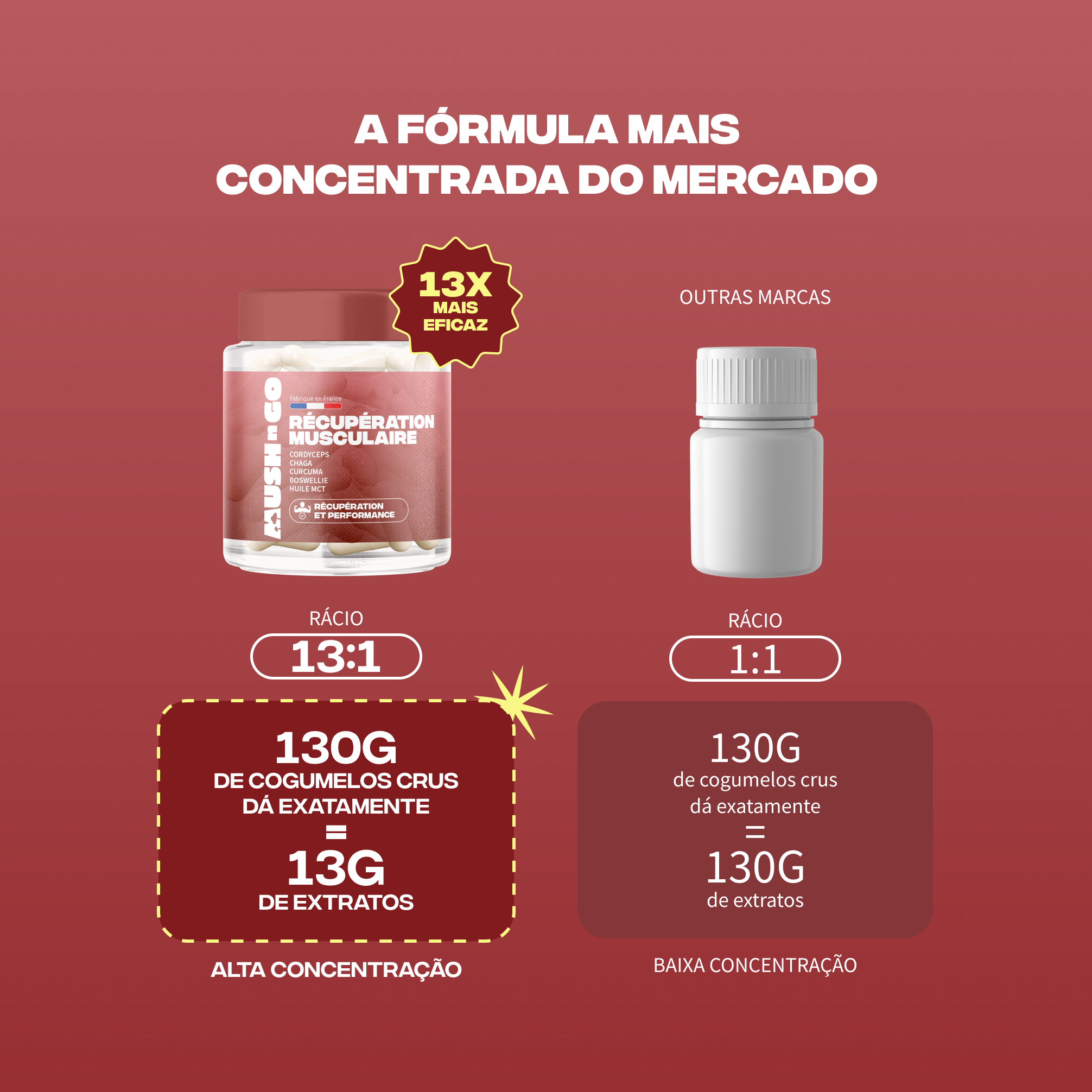 recuperation formule concentree ratio 13 1 extraits champignons