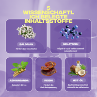sommeil ingredients valeriane melatonine ashwagandha reishi huile mct