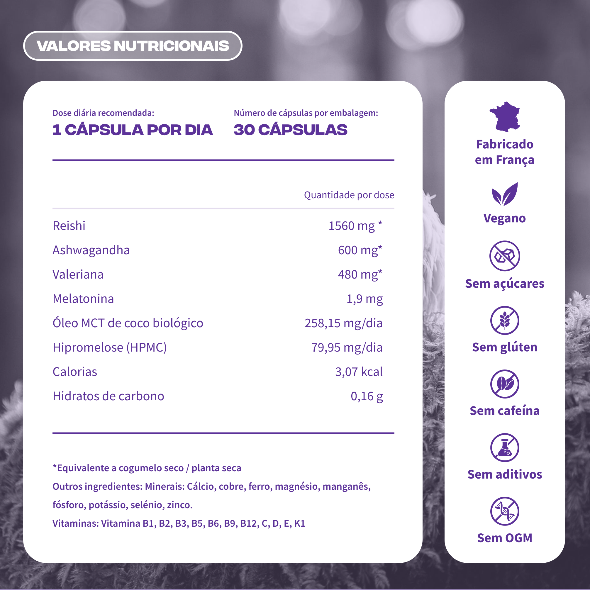 sommeil valeurs nutritionnelles vegan sans gluten fabrique france