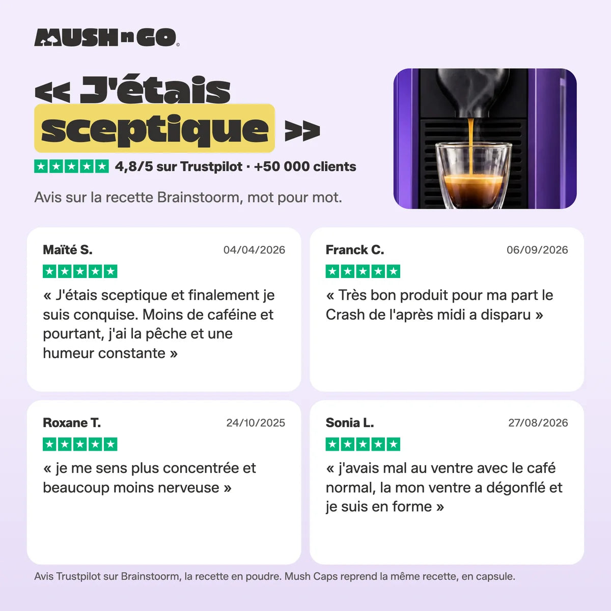 Trustpilot reviews of the Brainstoorm recipe, word for word