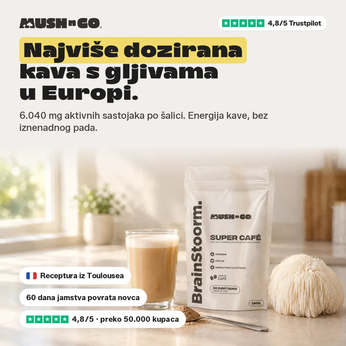Brainstoorm Café, najjače dozirana kava s gljivama u Europi