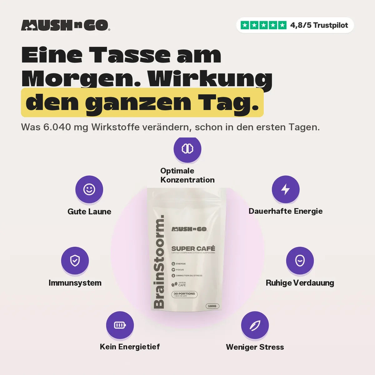 Eine Tasse am Morgen, Wirkung den ganzen Tag