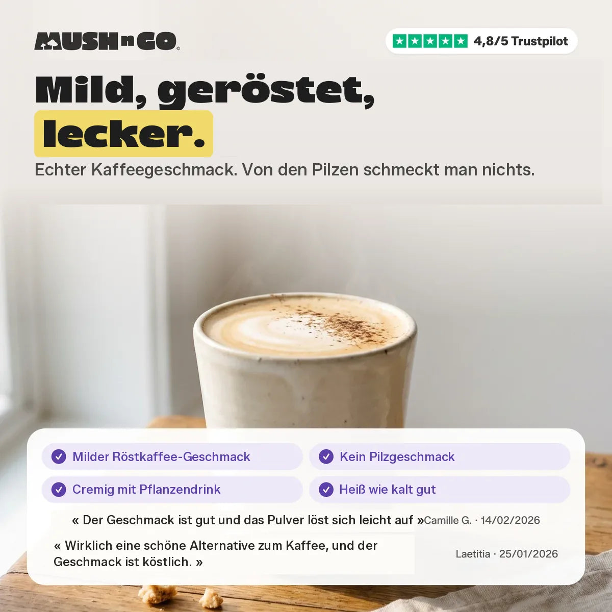 Mild, geröstet, vollmundig: der Geschmack