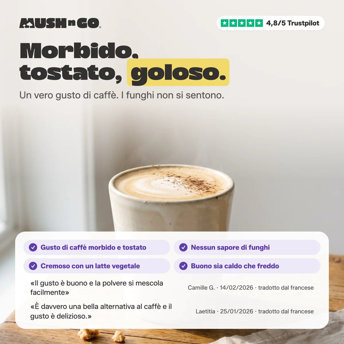 Morbido, tostato, goloso: il gusto