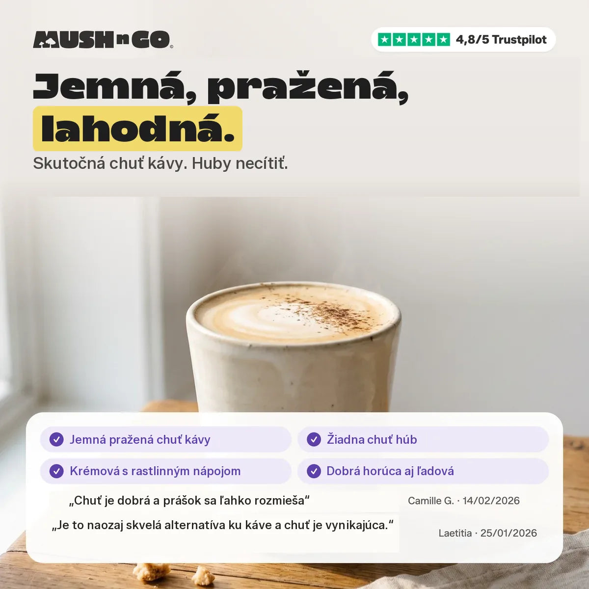 Jemná, pražená, lahodná: chuť
