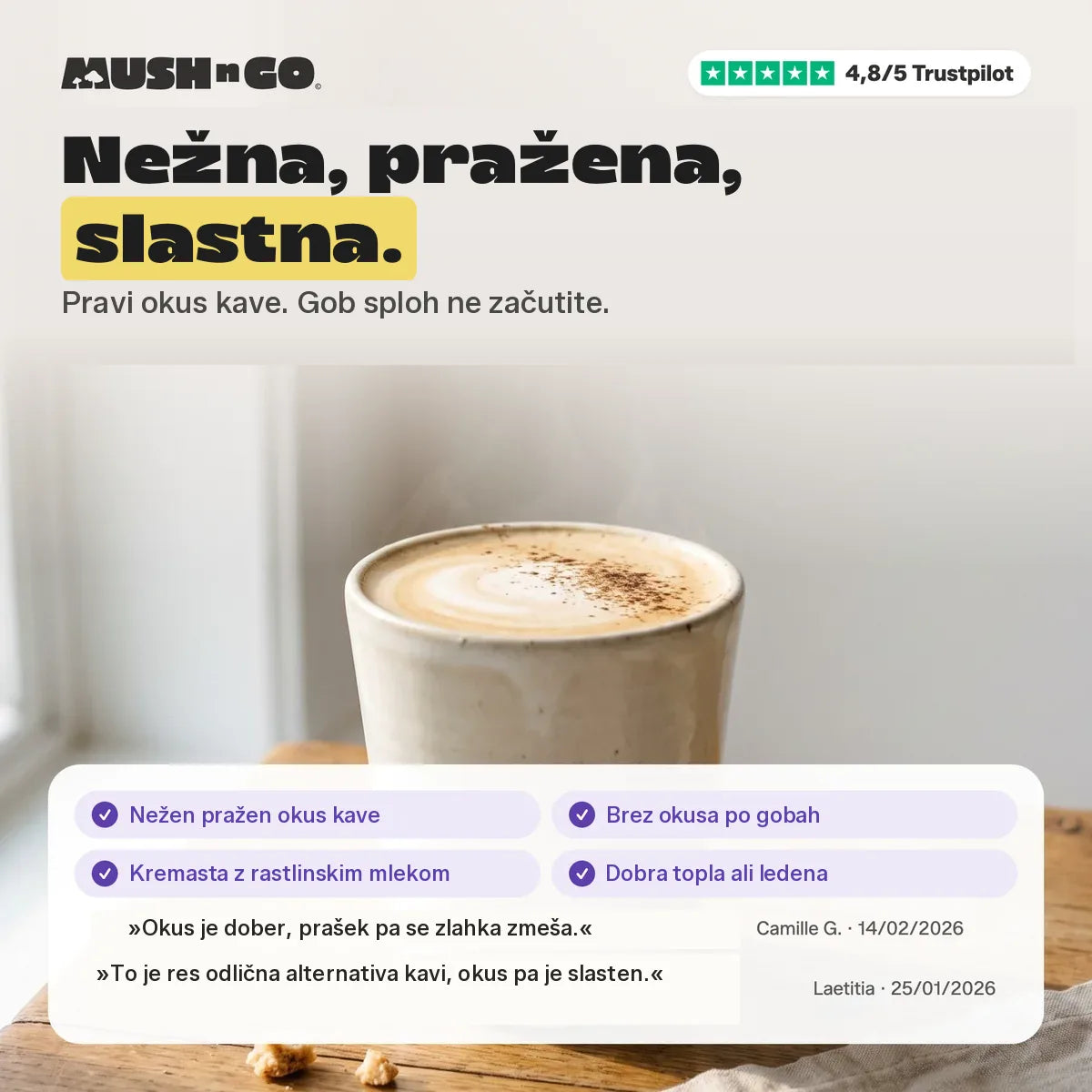 Mehak, pražen, slasten: okus