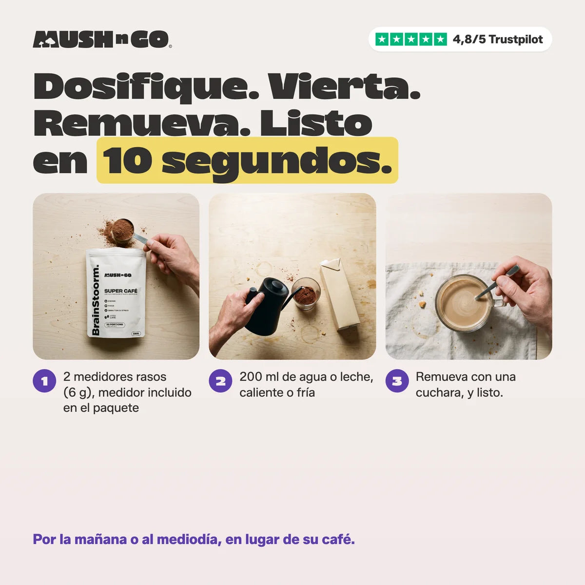 Preparación en 10 segundos