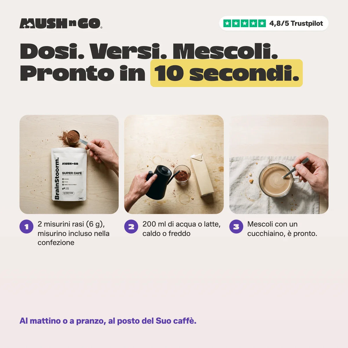 Preparazione in 10 secondi
