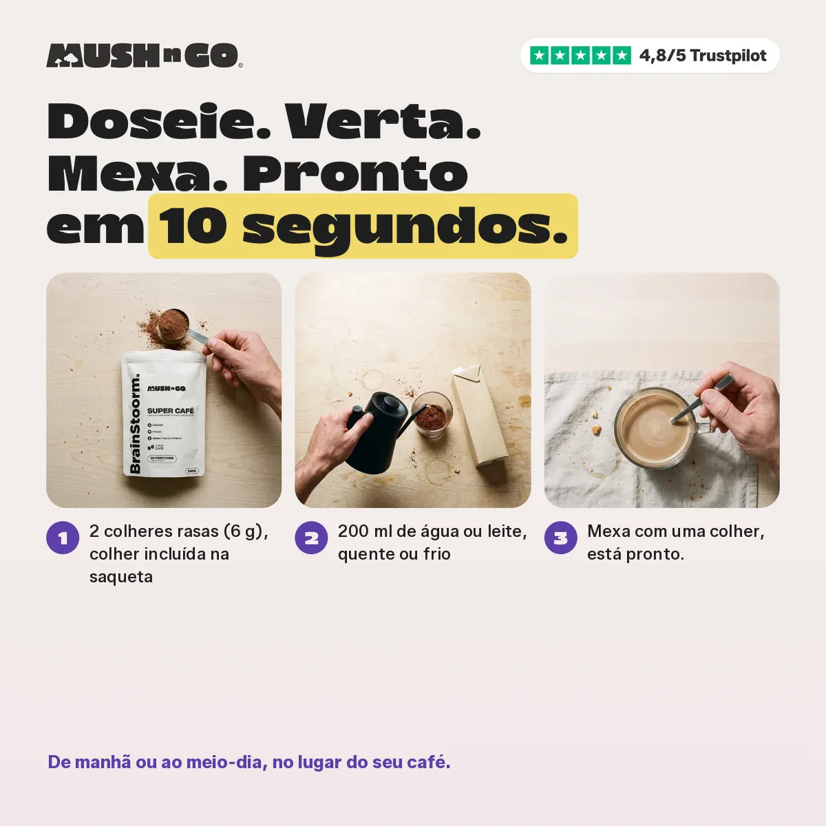 Preparação em 10 segundos