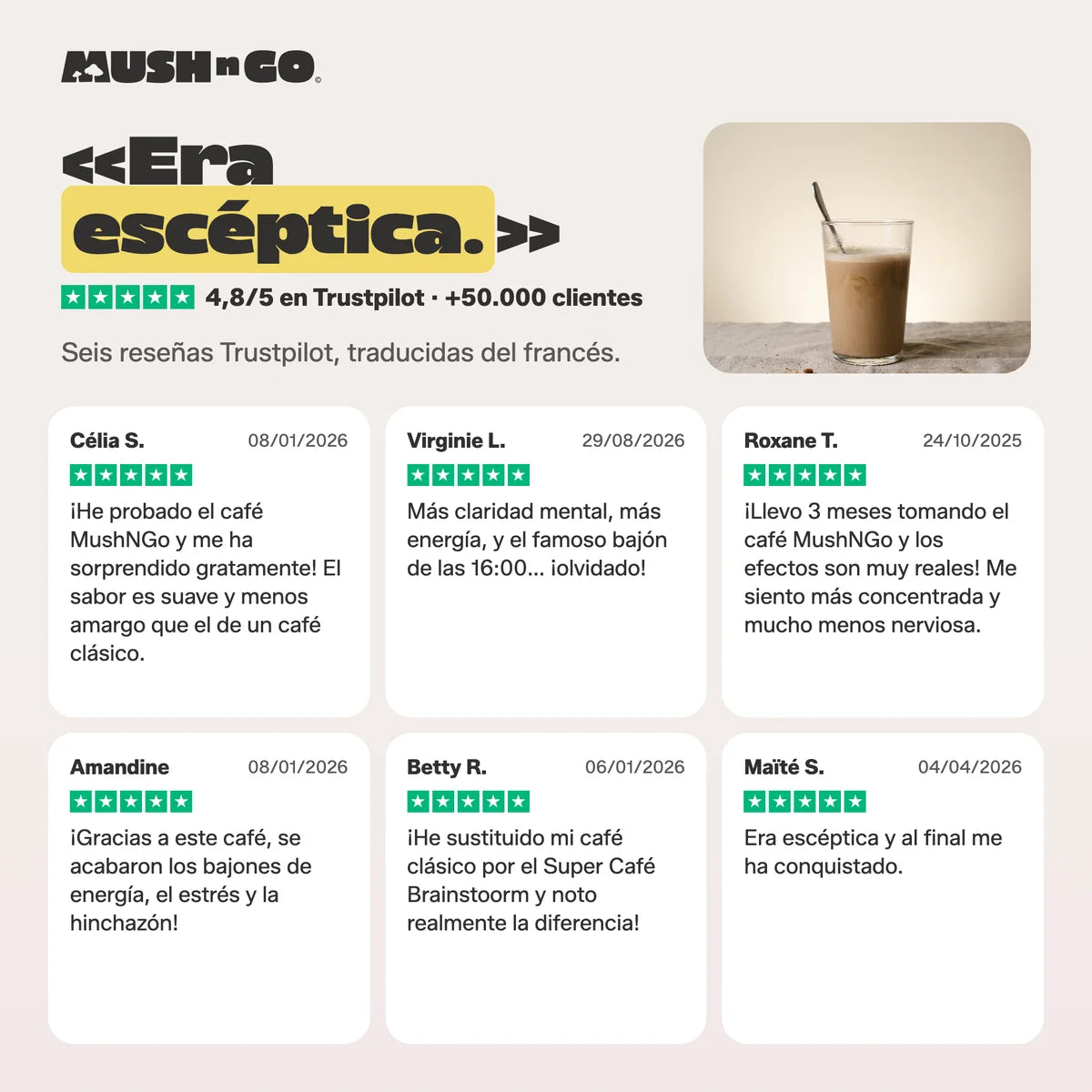 Seis reseñas Trustpilot, traducidas del francés