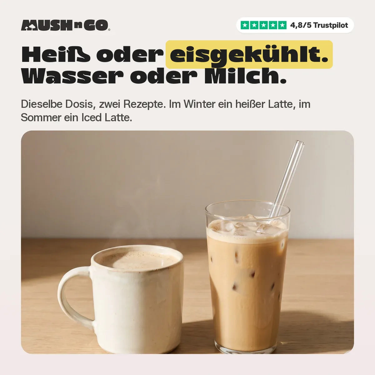 Heiß oder eisgekühlt, mit Wasser oder Milch