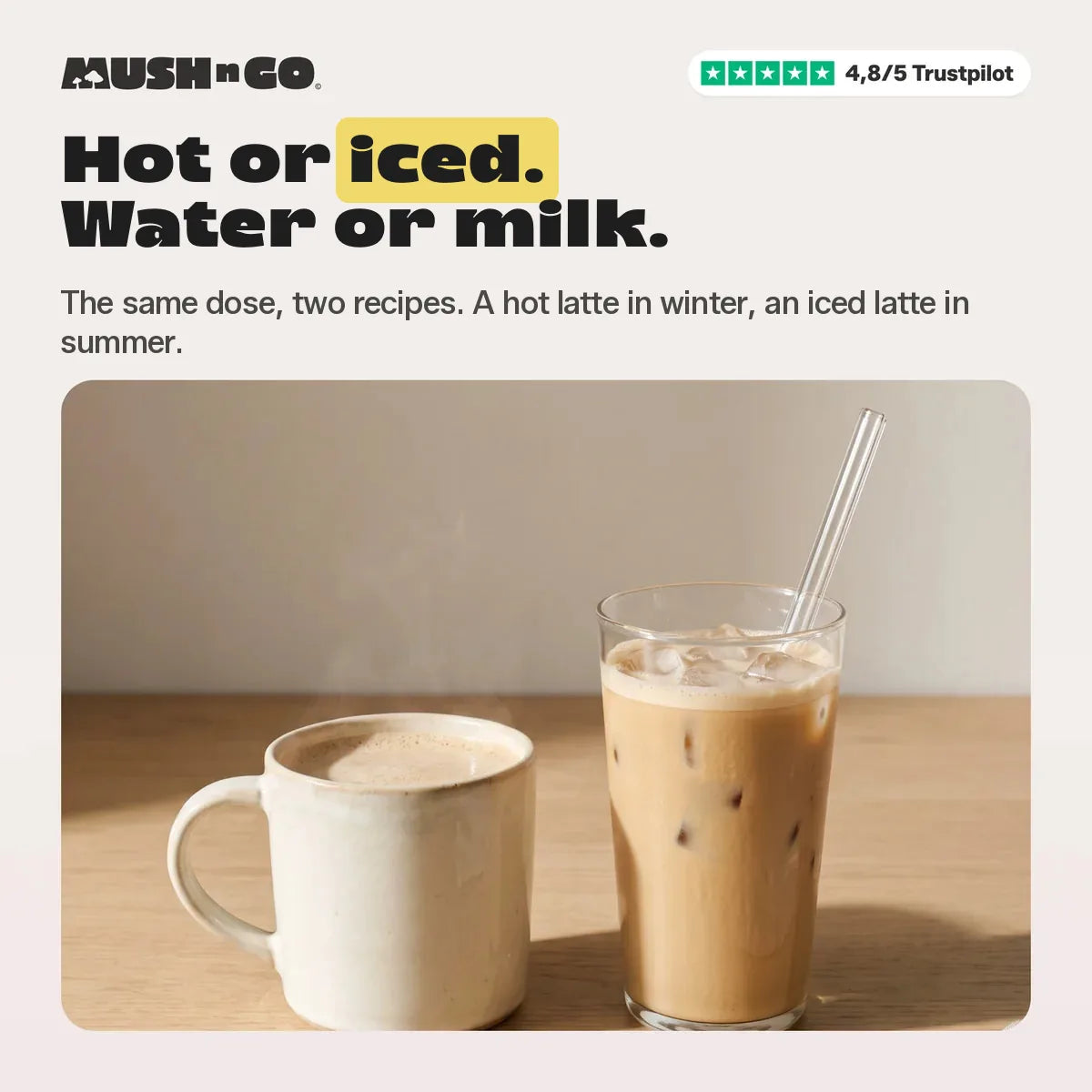 Hot or iced, water or milk
