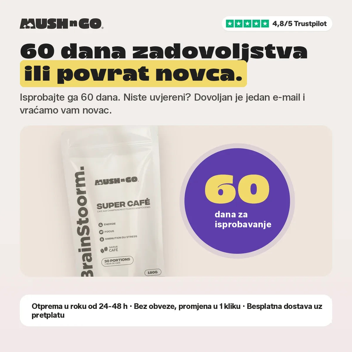 60 dana jamstva povrata novca