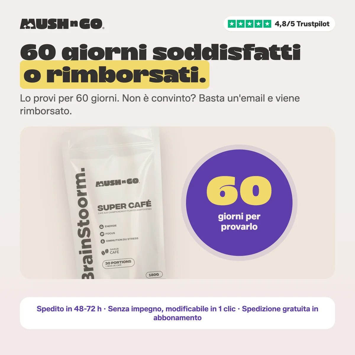 60 giorni soddisfatti o rimborsati