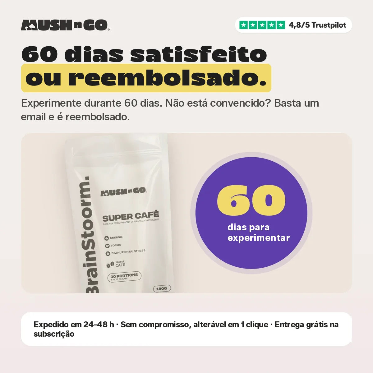 60 dias de garantia de devolução