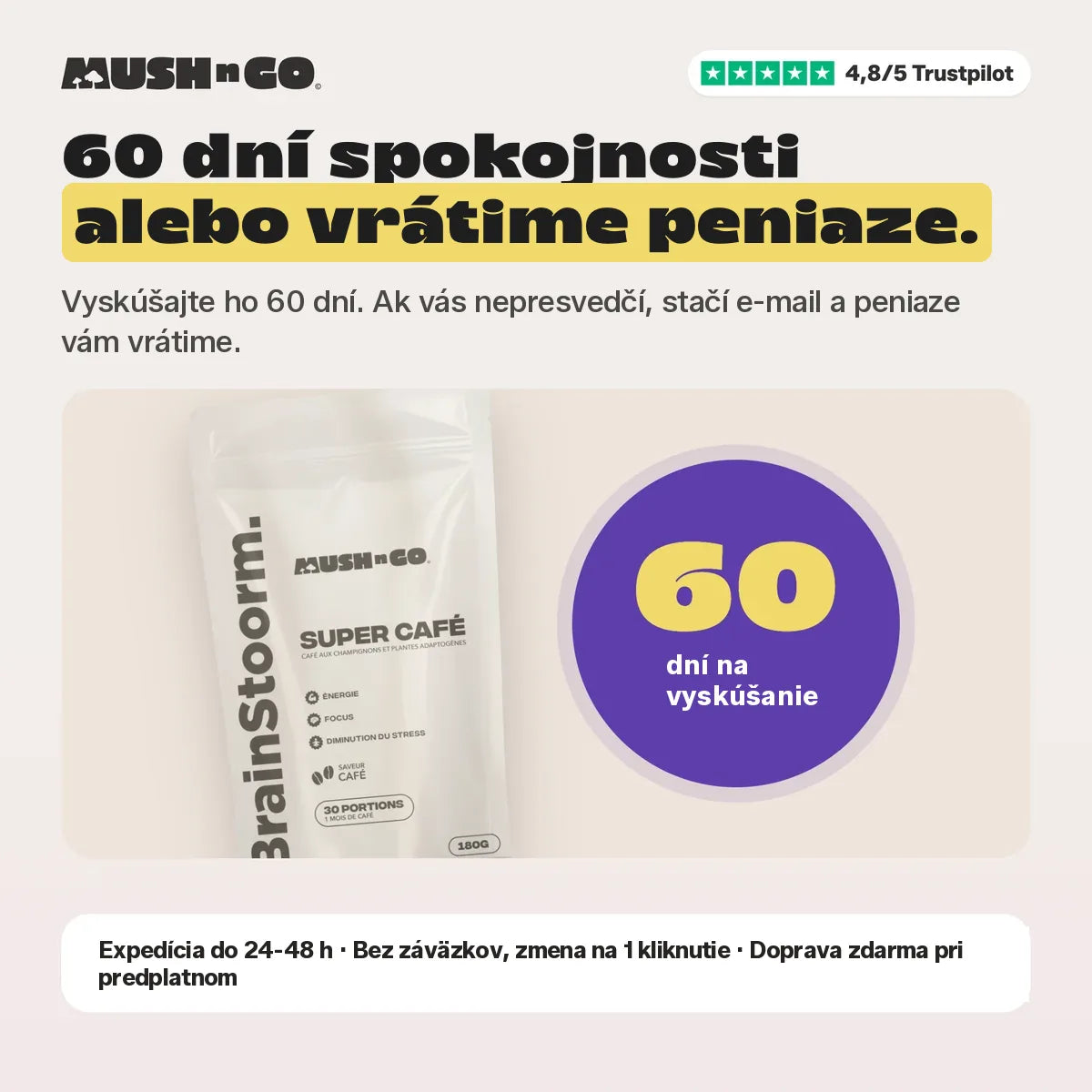 60-dňová záruka vrátenia peňazí