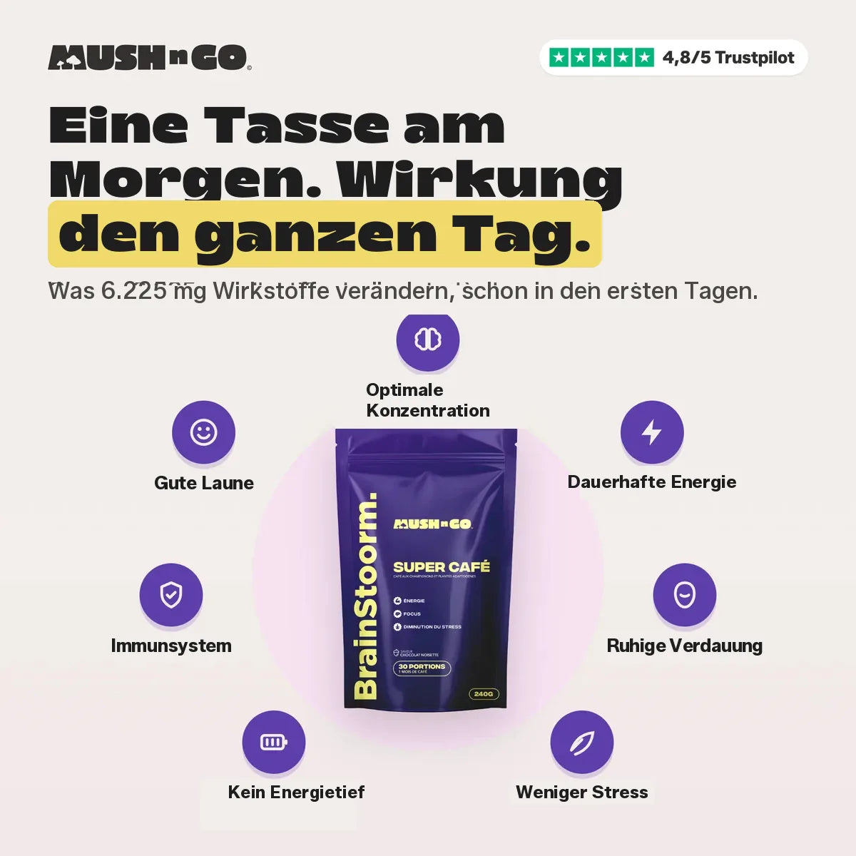 Eine Tasse am Morgen, Wirkung den ganzen Tag