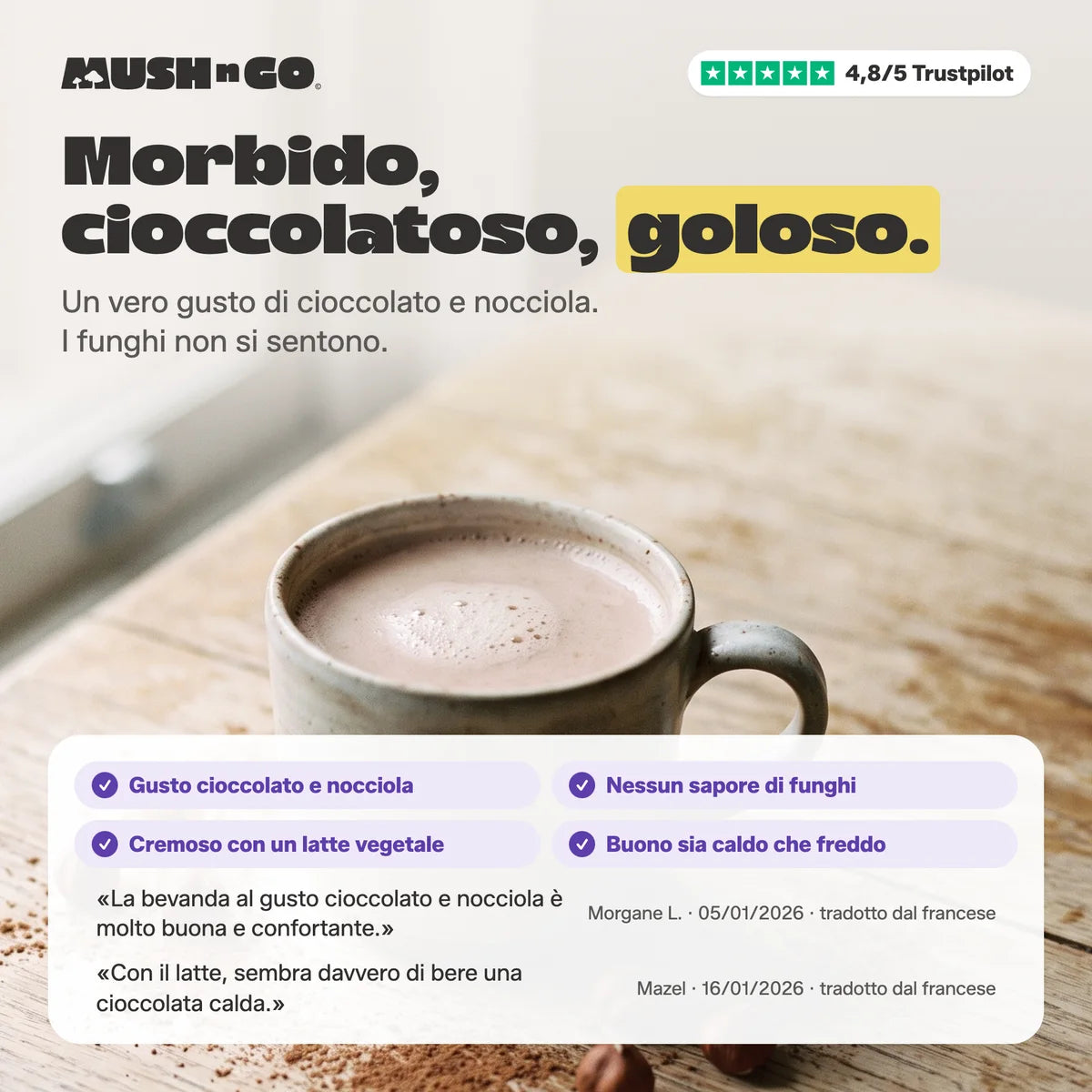 Morbido, cioccolatoso, goloso: il gusto