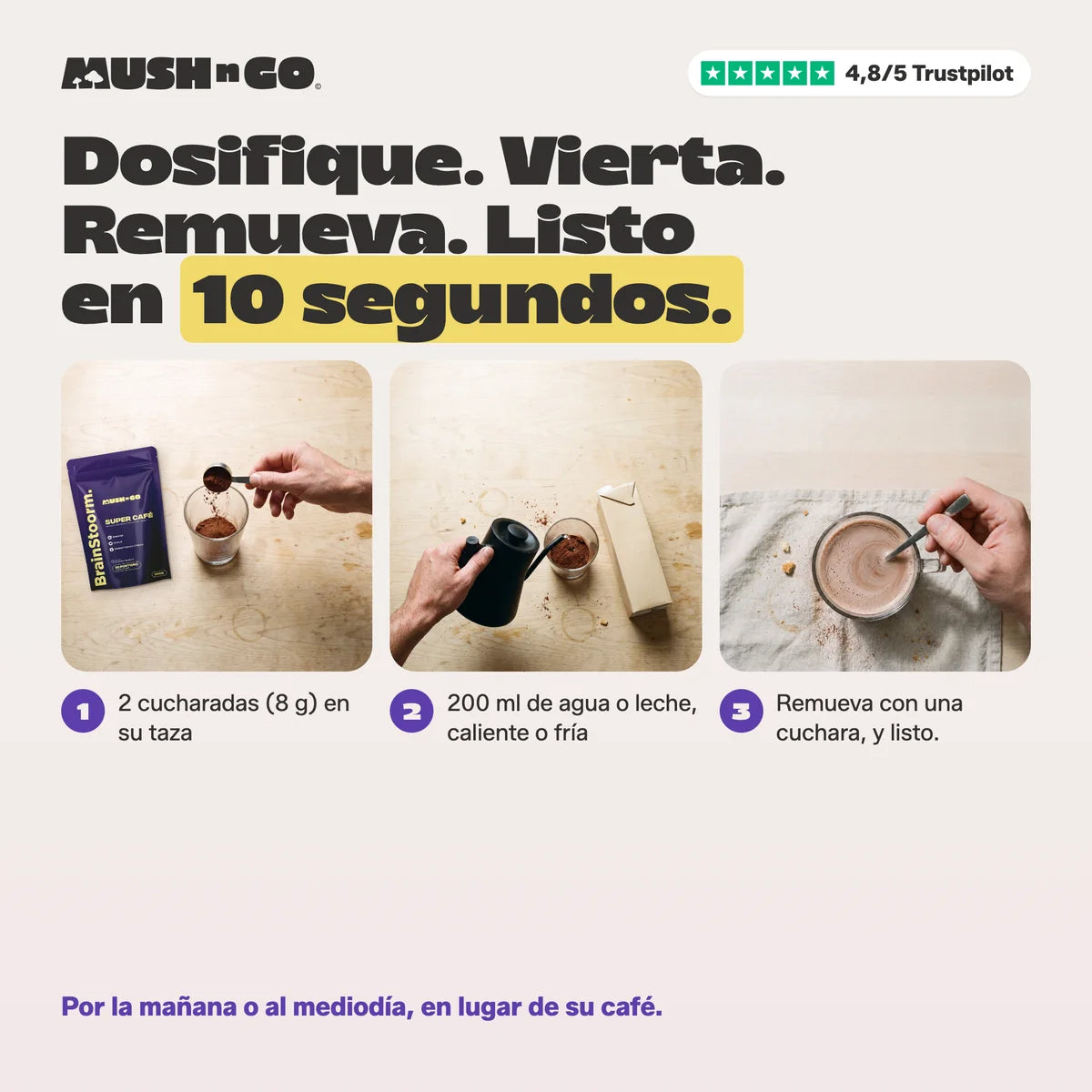 Preparación en 10 segundos